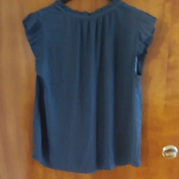 Cato Ruffled Tie Front Blue Blouse L NWT - Picture 4 of 4